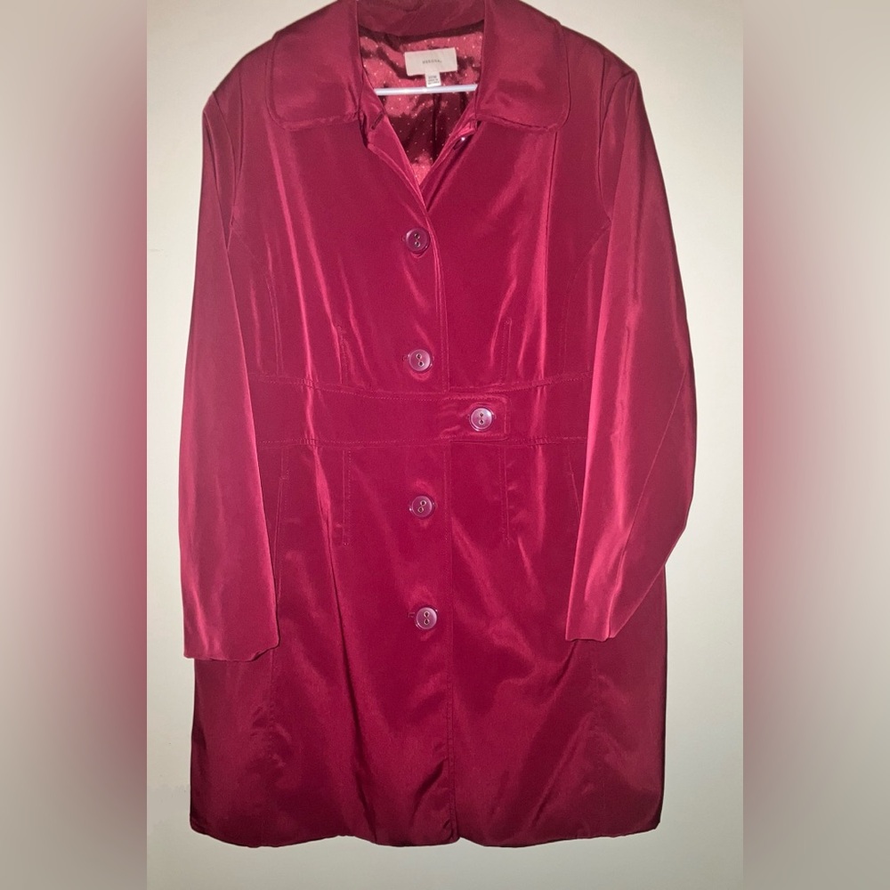 Merona NWOT Burgundy Button-up Coat